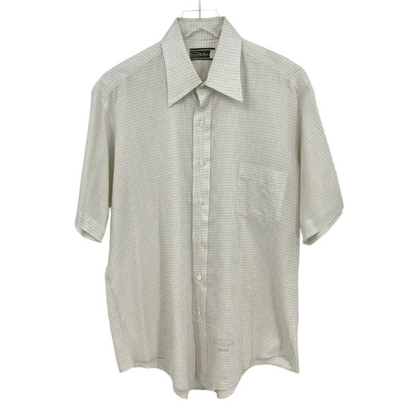 Vintage Sears The Mens Store 16.5 Short Sleeve Spread Collar Lightweight Shirt - Picture 1 of 11